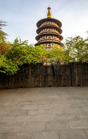Pagoda in Xi'an, Shaanxi Province, Chinaの写真素材