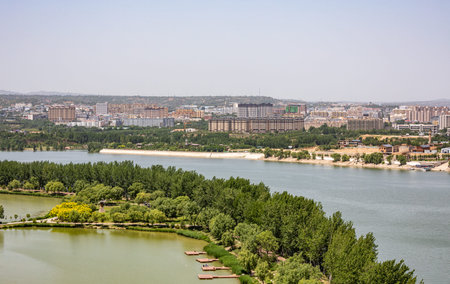 Panoramic view of the city with a river