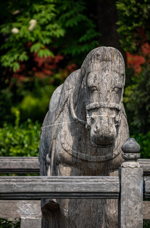 Statue in a park in the city of Seoul, South Koreaの写真素材