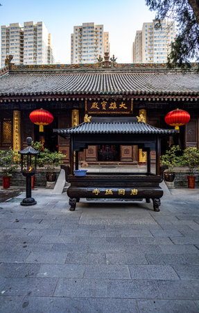 The ancient architecture of Suzhou Jinji Templeの写真素材