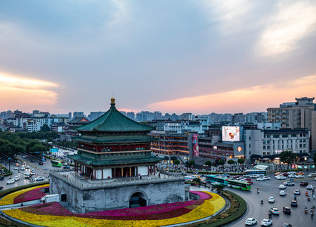Hohhot city hall building scenery, Hohhot city, Inner Mongolia autonomous region, Chinaのeditorial素材