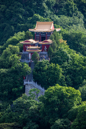 Temple at the top of the mountain in Beijing, China.のeditorial素材