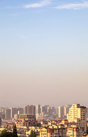 View of the city of Hebei Province, China in a summer day.