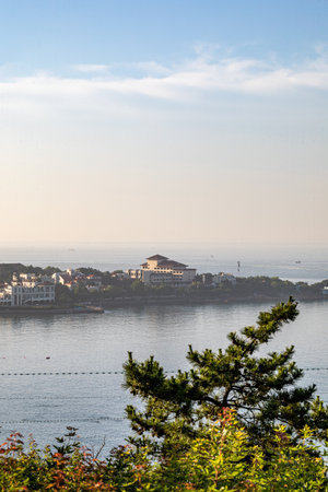 Coastline of the city of Helsingor, Denmark.の写真素材