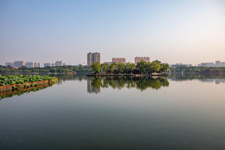 The West Lake in Beijing, China.の写真素材