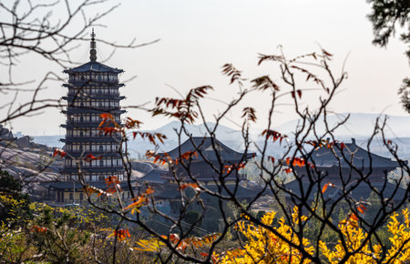 Pagoda in Hangzhou, China. Hangzhou is the capital and largest city of China.の写真素材