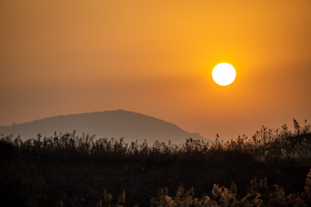 Sunset on the Caldera de Taburiente, La Palma, Canary Islands, Spainの写真素材