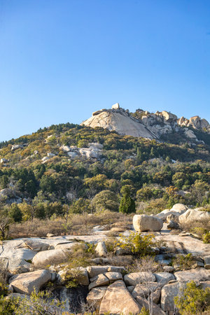 Mountain landscape with rocks and blue sky. Crimea, Ukraine.の写真素材