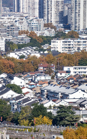 Aerial view of a city.の写真素材