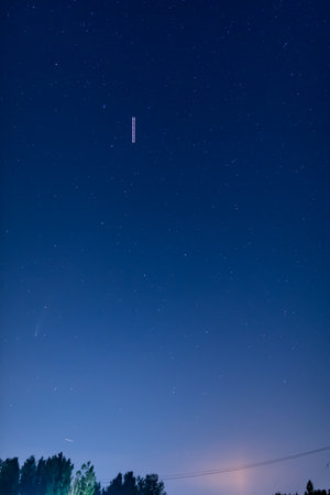 Night sky with stars and constellations. Starry sky.の写真素材
