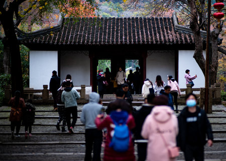 Unidentified people visit the Humble Administrator's Garden in Hangzhou China.の写真素材