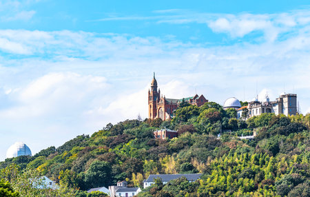 View of Edinburgh from Calton Hill in Edinburgh, Scotland, UKのeditorial素材