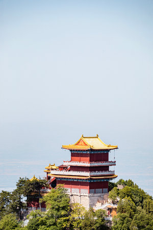 Pagoda at the top of the mountain in china.のeditorial素材