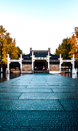 Korean traditional architecture in South Korea,Hangzhou West Lakeの写真素材