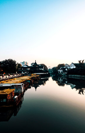 Suzhou ancient town at sunset