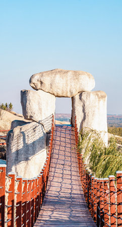 Stone bridge in Chersonesos, Sevastopol, Crimeaの写真素材