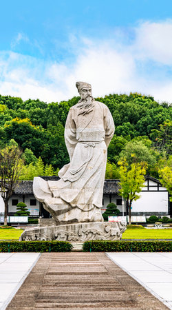 Statue of Mao Zedong at Gyeongbokgung Palace in Seoul, South Koreaの写真素材
