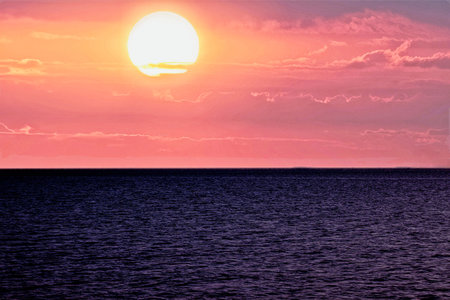 Beautiful sunset over the sea. Nature composition. Sunset over the sea.