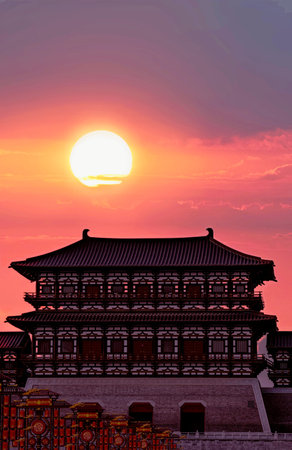 Sunset in a palace