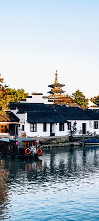 Tourist boats on the lake in Kamakura, Japan.の写真素材