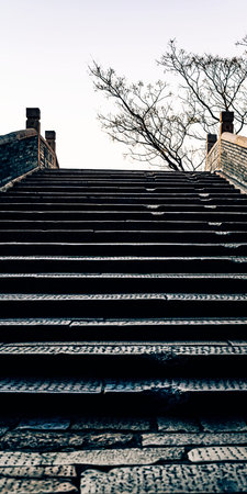 Stairway up to the top of the hill in Beijing, China