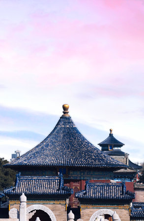 The Temple of Heaven in Beijing, China. The Temple of Heaven is one of the main tourist attractions in Beijing.の写真素材