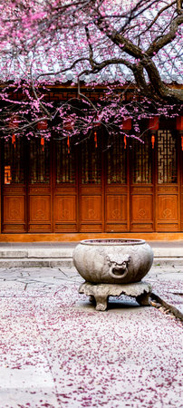 Stone pot in front of the Chinese temple in Beijing, China.の写真素材