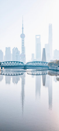 Shanghai Pudong skyline in the morning, China.の写真素材