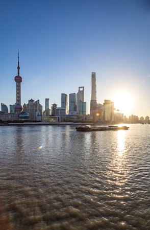 Shanghai Lujiazui Finance and Trade Zone of the modern cityの写真素材