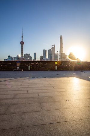 Shanghai Lujiazui Finance and Trade Zone of the modern cityの写真素材