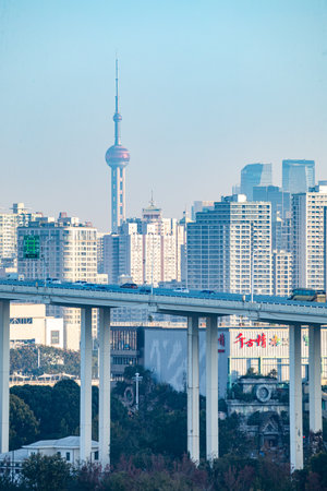 Shanghai Lujiazui Finance and Trade Zone of the modern cityの写真素材