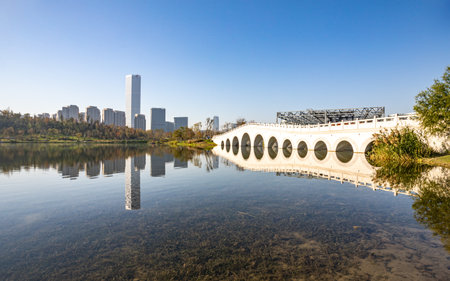 China, Hebei Province, Shijiazhuang City, Jinzhong City Scenic Areaの写真素材