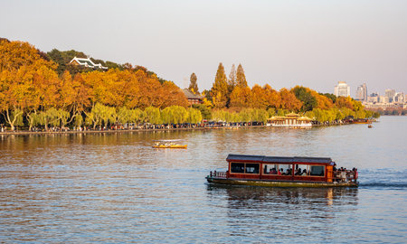 Hangzhou West Lake Scenic Area in Autumn, China.の写真素材