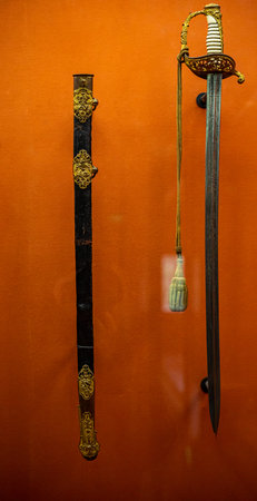 Ancient Japanese sword in the Museum of Natural History, Kyoto, Japan