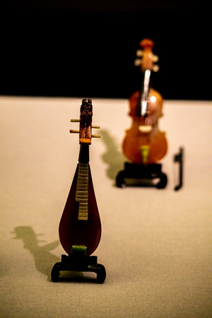 Musical instruments. Violin on a black background.の写真素材
