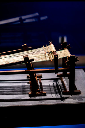 Old wooden loom in the museum