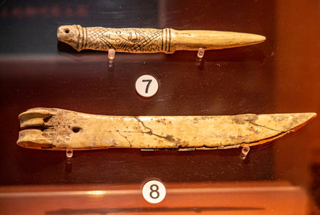 Antique hunting knife in Istanbul Archaeological Museumの写真素材