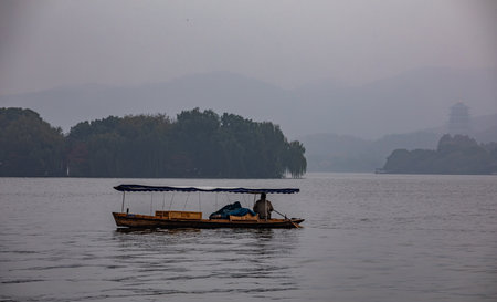 Tourist boat on the lake.