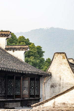 Traditional architecture in Suzhou, Jiangsu Province, Wuyuan County, China.の写真素材