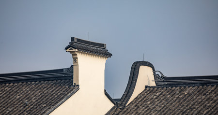 Old house roof in Suzhou old town, Suzhou China.