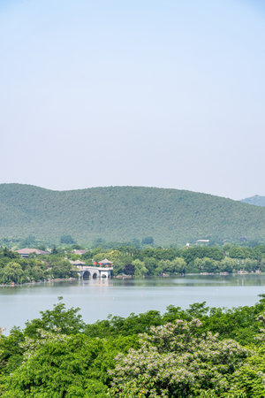Landscape view of Mae Ngat Somboon Chon dam, Thailandの写真素材