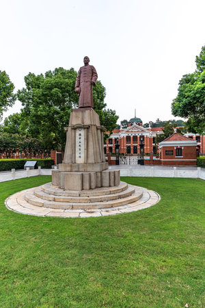 Mao Zedong monument, Hohhot city, Inner Mongolia autonomous region, Chinaの写真素材