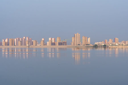 Dubai city skyline at sunset, United Arab Emirates, Middle East