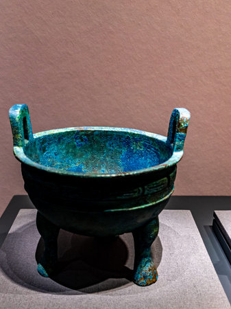 Ancient Chinese pottery at the National Museum of Art in Beijing, China