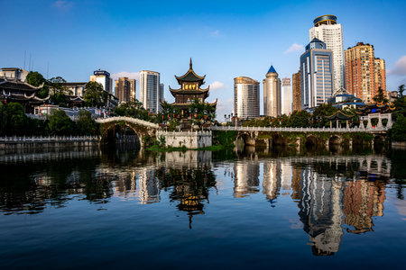 Cityscape of Suzhou, China. Suzhou is a city in Jiangsu Province.の写真素材