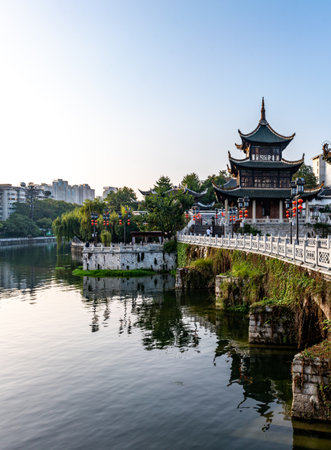 The ancient city of Hangzhou, China.の写真素材