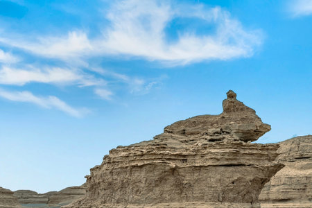 sandstone rock formation in the desert of Qinghai,China.の写真素材