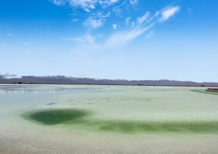 Salt lake in Salar de Uyuni, Bolivia, South Americaの写真素材