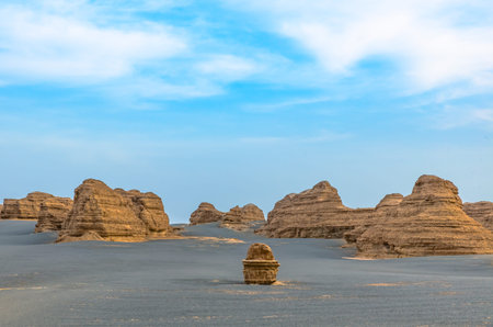 The Wadi Rum desert in Jordan, Middle East. The Wadi Rum is one of the most visited tourist sites in...