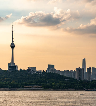 Skyline at sunset.の写真素材
